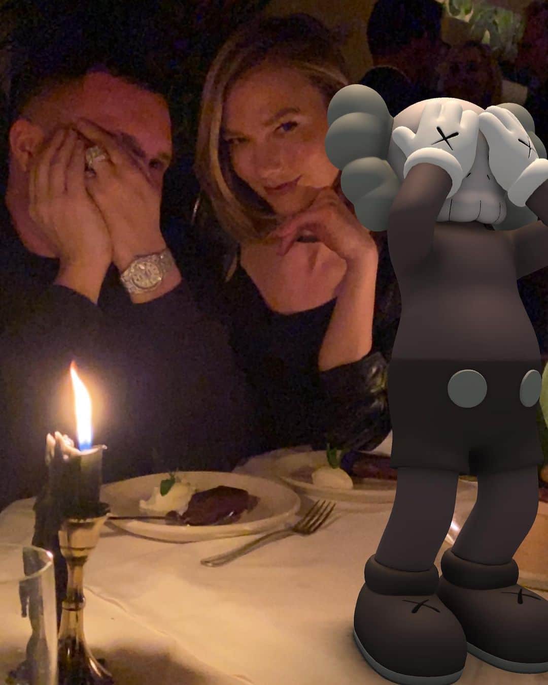 キム・ジョーンズのインスタグラム：「This time last week with lovely @karliekloss congrats on the new app @kaws」