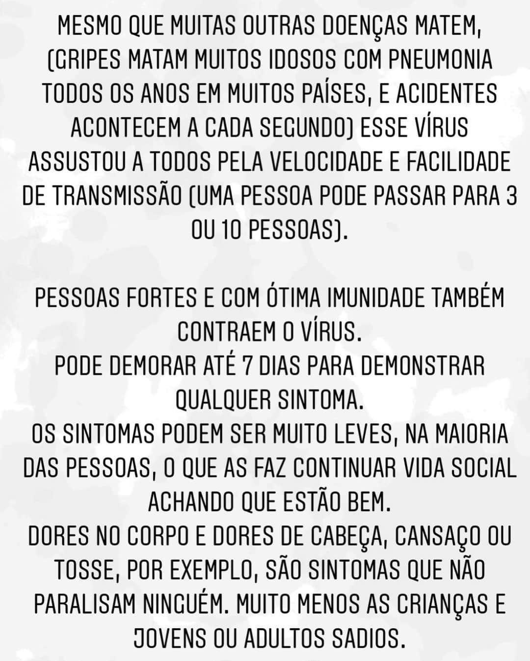 カロリーネ・セリコさんのインスタグラム写真 - (カロリーネ・セリコInstagram)「CORONAVIRUS ☣️ COVID-19 . Não sou médica, nem jornalista. Não sou política, nem economista. . Só estou usando esse canal para informar quem está, talvez, como eu estava: sem entender por MEDO, de tudo que estamos ouvindo ser mentira OU verdade. . Tudo é muito novo, ainda desconhecido. Mas quem mantém a calma e a fé consegue ver a dimensão pelo ângulo do observador. Assim teremos mais ferramentas para tomar as decisões necessárias. . Arraste as fotos e leia o meu resumo dos stories. ☣️ . Errata: * O ministério da saúde ainda está pesquisando se o IBUPROFENO causa melhoras ou pioras! . ** O vírus se espalhou para muitos países também pelos feriados chineses, e por viajantes no mundo inteiro.」3月13日 13時05分 - cacelico