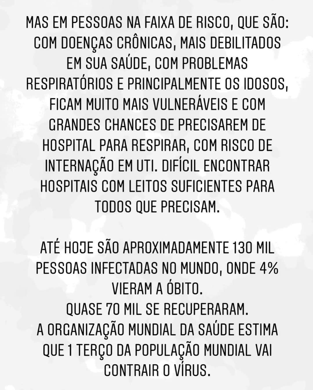 カロリーネ・セリコさんのインスタグラム写真 - (カロリーネ・セリコInstagram)「CORONAVIRUS ☣️ COVID-19 . Não sou médica, nem jornalista. Não sou política, nem economista. . Só estou usando esse canal para informar quem está, talvez, como eu estava: sem entender por MEDO, de tudo que estamos ouvindo ser mentira OU verdade. . Tudo é muito novo, ainda desconhecido. Mas quem mantém a calma e a fé consegue ver a dimensão pelo ângulo do observador. Assim teremos mais ferramentas para tomar as decisões necessárias. . Arraste as fotos e leia o meu resumo dos stories. ☣️ . Errata: * O ministério da saúde ainda está pesquisando se o IBUPROFENO causa melhoras ou pioras! . ** O vírus se espalhou para muitos países também pelos feriados chineses, e por viajantes no mundo inteiro.」3月13日 13時05分 - cacelico