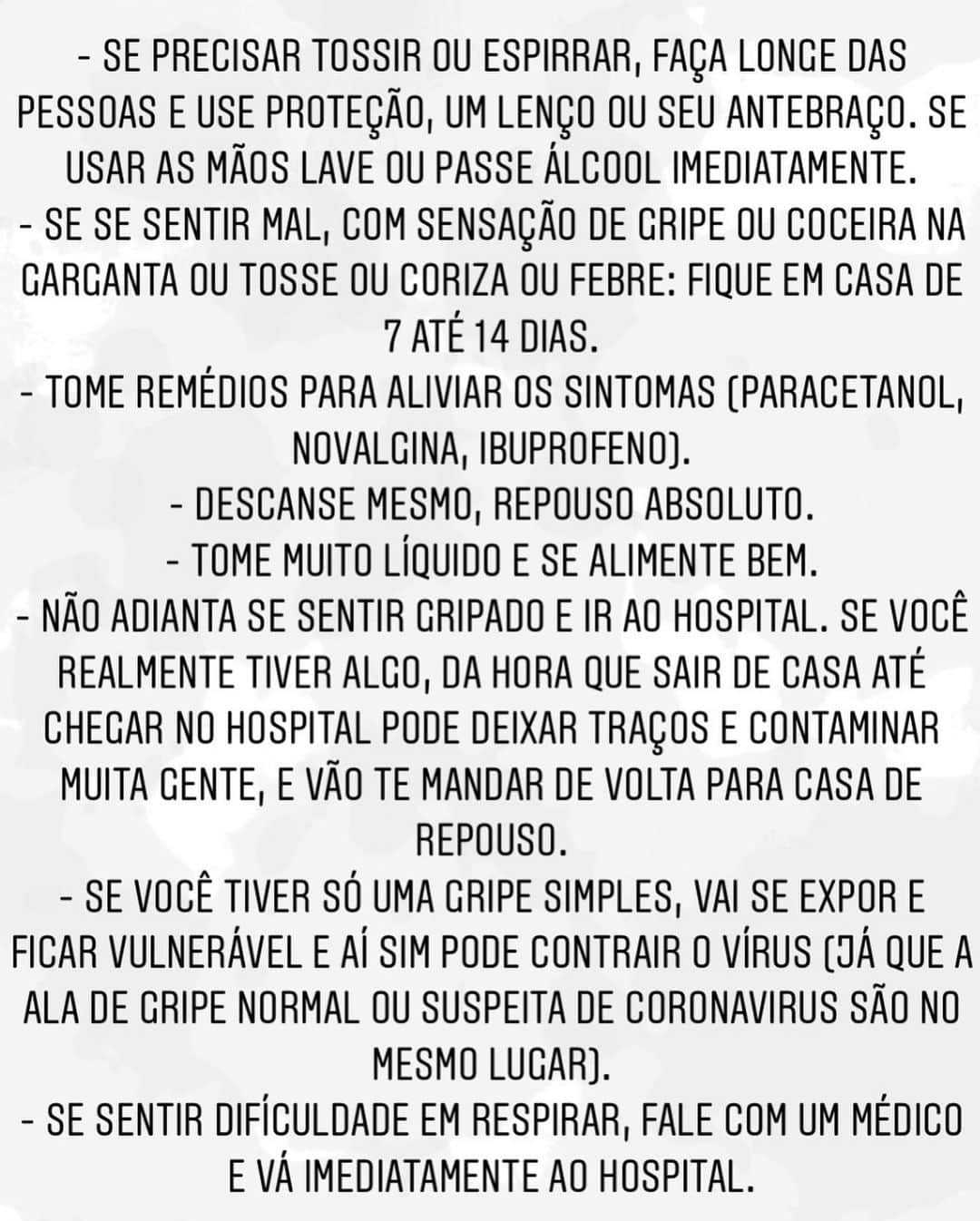 カロリーネ・セリコさんのインスタグラム写真 - (カロリーネ・セリコInstagram)「CORONAVIRUS ☣️ COVID-19 . Não sou médica, nem jornalista. Não sou política, nem economista. . Só estou usando esse canal para informar quem está, talvez, como eu estava: sem entender por MEDO, de tudo que estamos ouvindo ser mentira OU verdade. . Tudo é muito novo, ainda desconhecido. Mas quem mantém a calma e a fé consegue ver a dimensão pelo ângulo do observador. Assim teremos mais ferramentas para tomar as decisões necessárias. . Arraste as fotos e leia o meu resumo dos stories. ☣️ . Errata: * O ministério da saúde ainda está pesquisando se o IBUPROFENO causa melhoras ou pioras! . ** O vírus se espalhou para muitos países também pelos feriados chineses, e por viajantes no mundo inteiro.」3月13日 13時05分 - cacelico