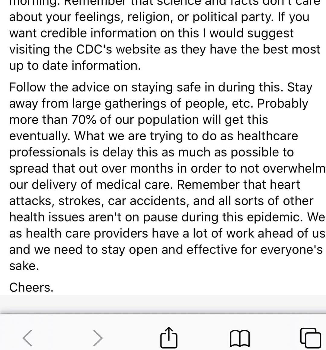 ジェリー・ライアンさんのインスタグラム写真 - (ジェリー・ライアンInstagram)「Some good information here on this pandemic. We all need to be taking this seriously. #coronavirus #washyourdamnhands #wereallinthistogether」3月14日 1時59分 - jerilryan