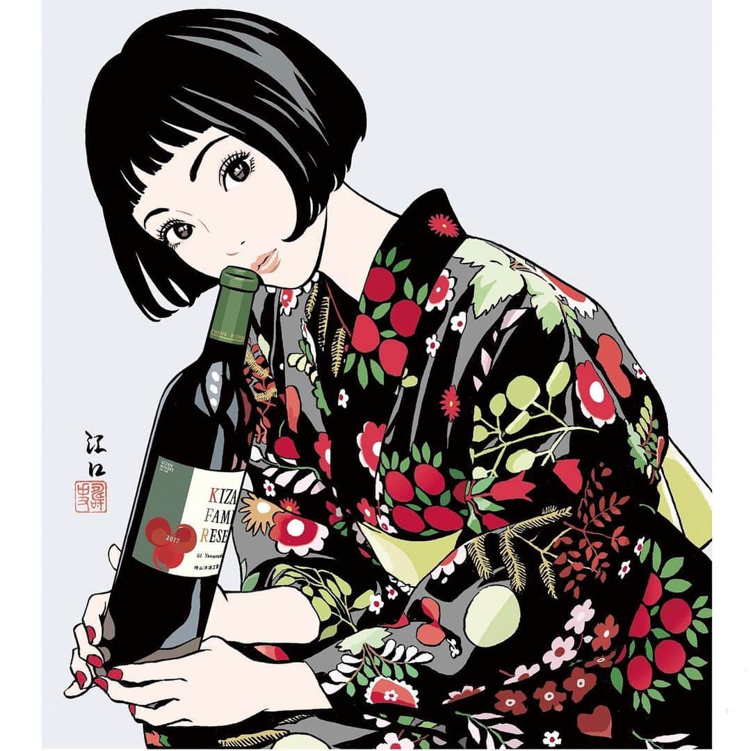 江口寿史さんのインスタグラム写真 - (江口寿史Instagram)「Mar.2020 #illustration #artwork #bandedessinee #comicart #realwineguide #wine #kizanwine」3月14日 14時46分 - eguchiworks