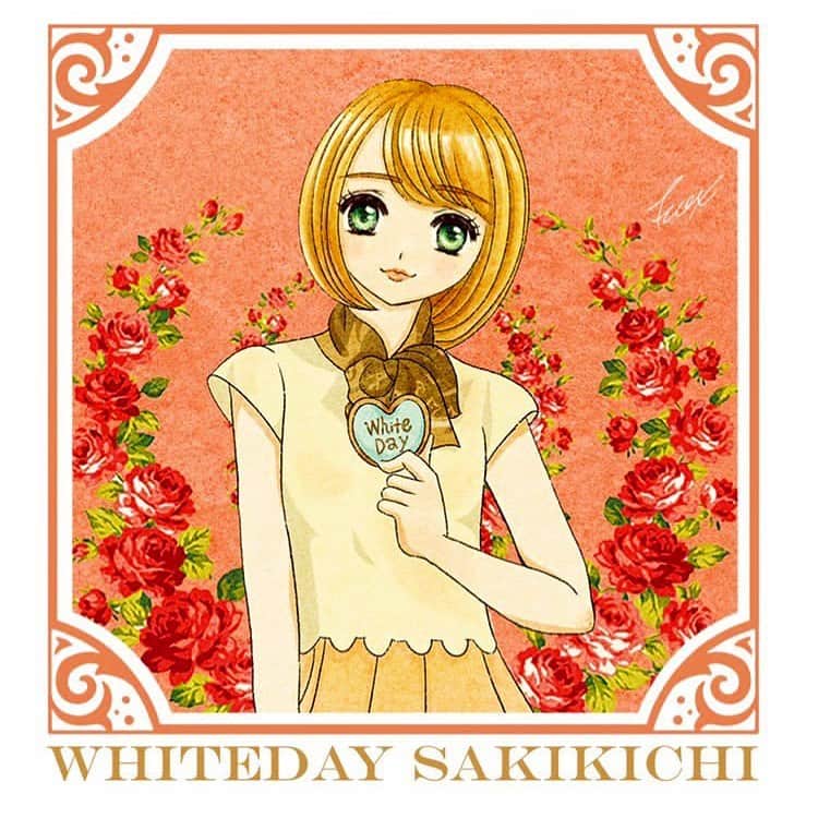 のインスタグラム：「Whitedayですね😋💖 雨に混ざって雪降ってる❄☃笑 ． @fcox_official  似顔絵いつもありがとうございます❤️ CLAMP風✨✨ ． #whiteday  #20200314」