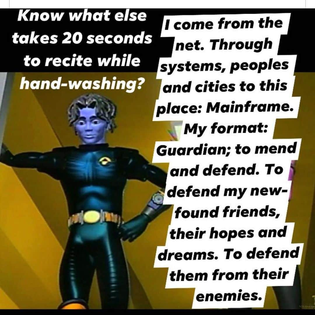 マイケル・ベンヤアーのインスタグラム：「Good to see #Reboot is still keeping you all safe from viruses! #guardianbob #mainframe #ytv #ohcanada🇨🇦 #Canada #megabyte bad! #washyourhands kids!」