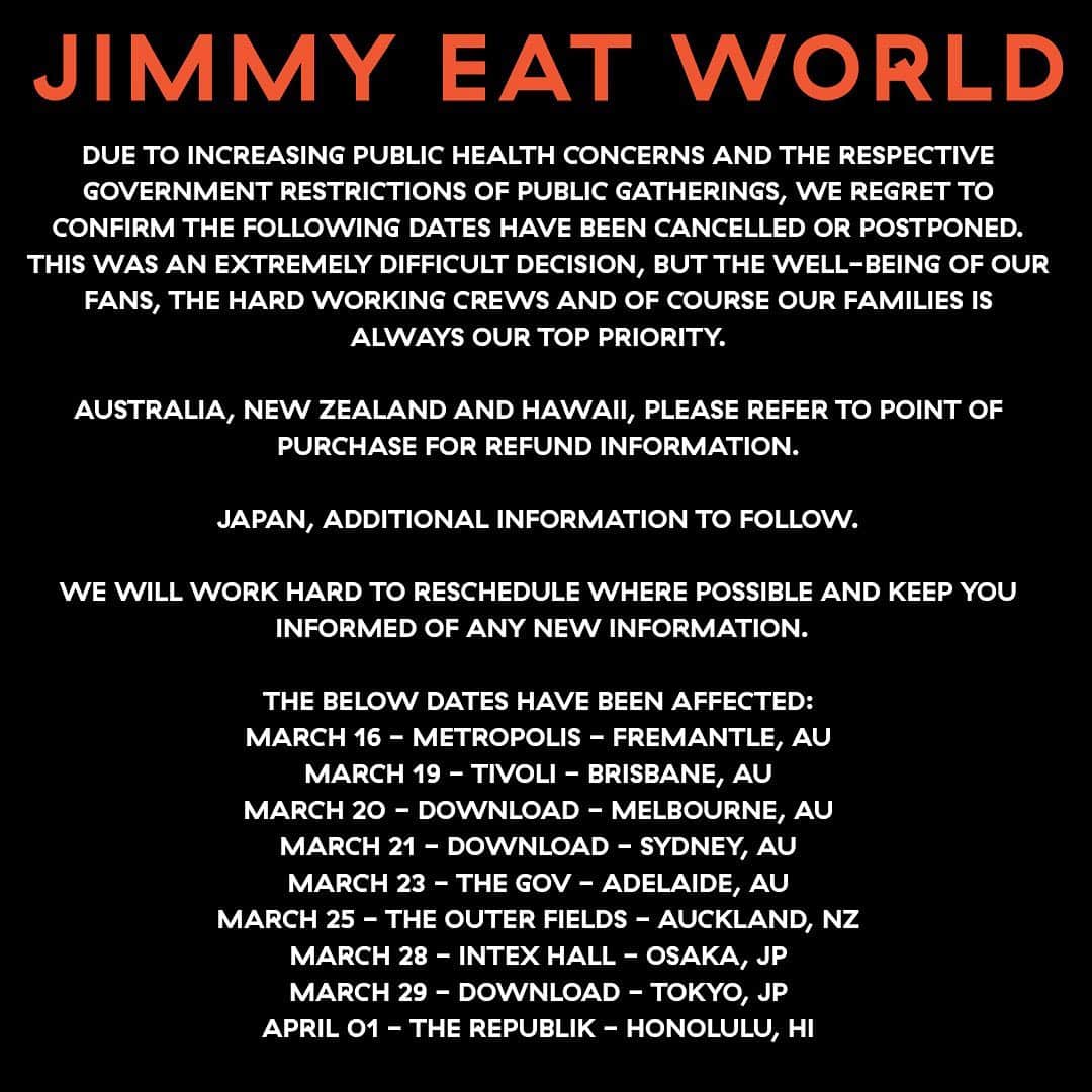 Jimmy Eat Worldのインスタグラム：「Tour update.」