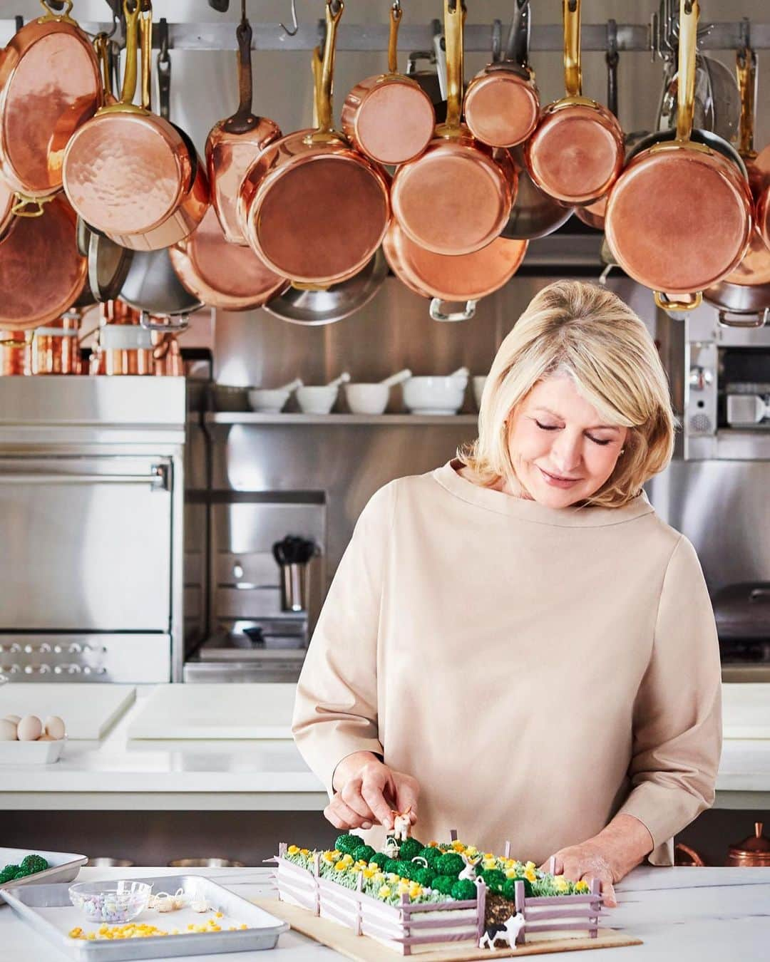 マーサ・スチュワートさんのインスタグラム写真 - (マーサ・スチュワートInstagram)「Looking for a good weekend read? In our April issue, @marthastewart48 creates a spectacular cake for Easter—and shares how you can learn to do the same, too. "When I began thinking about Easter this year, I wanted to create a new twist on that cake, and worked with Living food editors @shirabocar and @lucullanfoods to plot a design based on my Bedford farm in spring. We would re-create the old spruce fencing that edges the paddocks, the drifts of daffodils, the gravel path that runs between my clipped boxwood hedging, and, to play up the holiday, add colored eggs to represent my annual Easter-egg hunt. The cake is deliciously tender, flavored with orange zest and almonds and frosted with a light buttercream." - Martha. Grab your copy of our new issue on newsstands (or online at Barnes & Noble) to see Martha's epic Easter cake come to life! Or visit the link in bio to learn more. 👆🏼📷: @thomasloof」3月14日 23時38分 - marthastewart