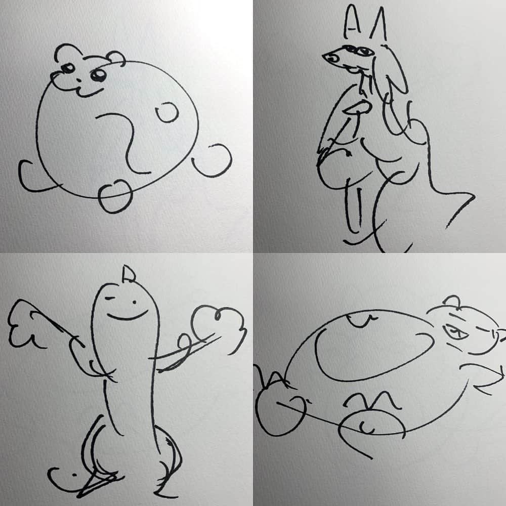 砂川信哉のインスタグラム：「動画のために10秒で何も見ずに描いたポケモンたちが可愛すぎる件  YouTubeみてね」