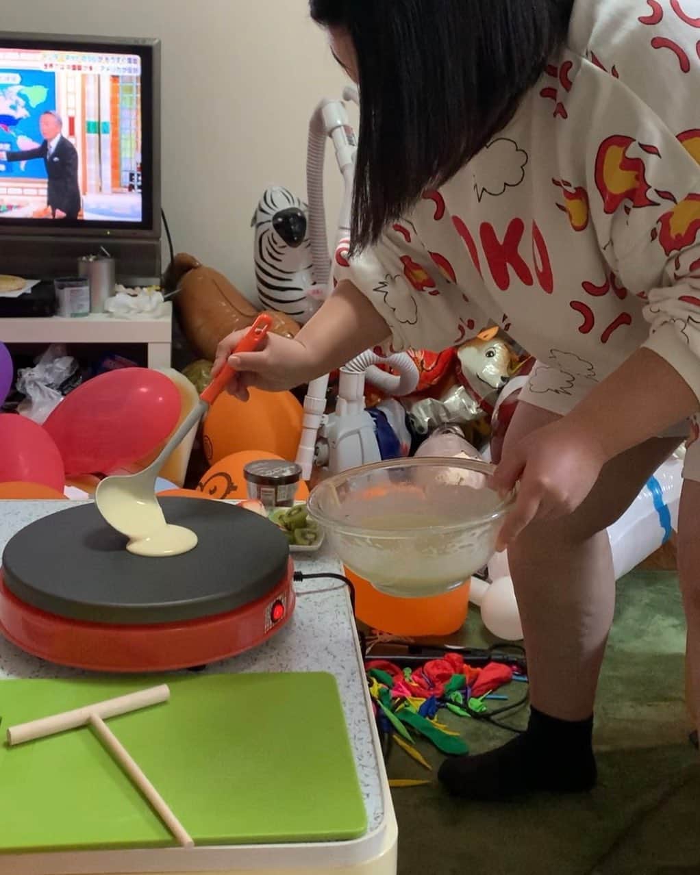浜田のインスタグラム：「江戸っ子お祭りクレープ」