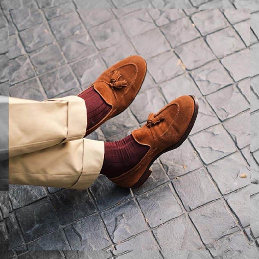 のインスタグラム：「Cavendish in Polo Brown Calf Suede – photo credit @thedecorumbkk #crockettandjones #madetobeworn #customerimages」