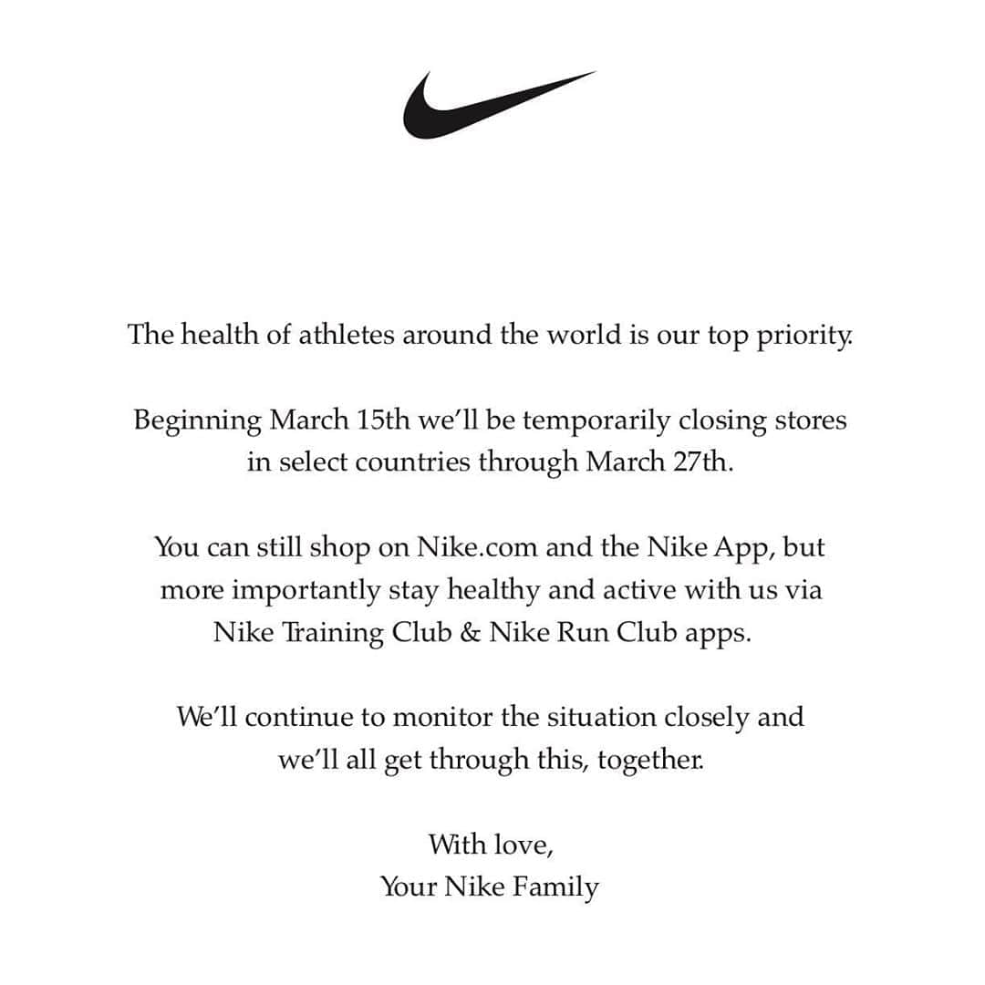 NikeNYCさんのインスタグラム写真 - (NikeNYCInstagram)「With love, Your Nike Family」3月16日 4時03分 - nikenyc