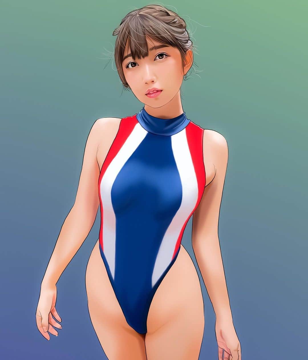 のインスタグラム：「『霜月めあさん(@meameachan )』 #似顔絵 #イラスト #コスプレイヤー #グラビアアイドル #女優 #霜月めあ #めあめあ #caricature #illustration  #bikinimodel #meashimotsuki」