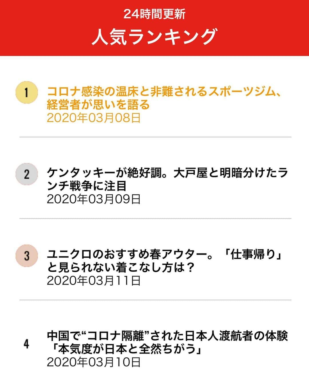 佐藤嘉洋さんのインスタグラム写真 - (佐藤嘉洋Instagram)「日刊SPA! で、中小スポーツジムの経営者の思いを代弁したコラムが、人気ランキング入りからジワジワと順位を上げ、今夜ついに1位を取ってしまいました。  読んでいただいた方、シェアしてくださった方、どうもありがとうございました（良いのか悪いのか）。 ＊ 甚だ恐縮ですが、中小スポーツジムは不特定多数ではなく「特定少数」のビジネスです。 だから100%ではないけれど、比較的安全性は高いということを一般の方に少しでもご理解いただけたら幸いです。  https://nikkan-spa.jp/1650436  記事はプロフィールにリンク貼ってあります。  #日刊SPA #佐藤嘉洋 #スポーッジム #経営者 #トロくさいウイルスに打ち克とう #危機を乗り越える」3月15日 23時09分 - yoshihirosato1981