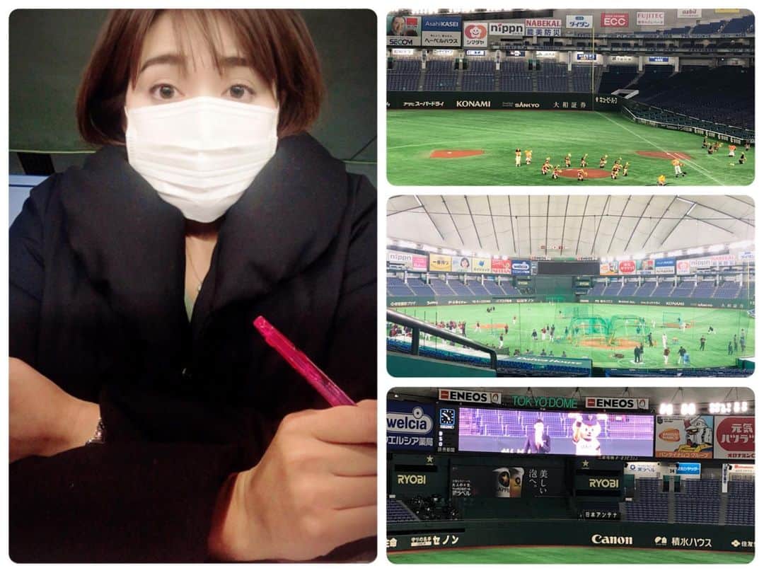 佐藤由季さんのインスタグラム写真 - (佐藤由季Instagram)「許可をいただいての オープン戦取材もラスト⚾️ ファンの皆さんがいない 東京ドームは寒すぎて ダウンが脱げませんでした。。。 やはりファンの皆さんの熱量はすごい🔥 ・ この週末のオープン戦は 「出来る限りいつもの東京ドームを！！」 ということで、 応援MCの高橋大輔さんや ヴィーナスの皆さん、 ジャビットファミリー、 音響照明オーロラビジョンの皆さんも 始動していて、原監督も率先して ひとつひとつのパフォーマンスに 拍手を送っている姿が印象的でした🥺 これでファンの皆さんが揃えば・・・ 完成ですね🔥 一日でも早くファンの皆さんと共に 開幕出来ますように…🙏 ・ という想いもたっぷり込められていた 昨日3/15(日)17:55〜20:00のラジオ日本 「徳光和夫の週刊ジャイアンツ@ラジオ」 ちょっぴりではありますが 日テレG+PRの為、お邪魔してきました🙋‍♀️ 聞き逃してしまった方、開幕出来ず うずうずしているファンの皆さん、 是非radikoのタイムフリーで お聴きくださいね🧡 #giantsPP  #東京ドーム  #オープン戦  #無観客試合  #取材  #検温とマスクは絶対  #一日でも早くファンの皆さと共に応援したい  #ラジオ日本  #週刊ジャイアンツ  #徳光和夫 さん #清水隆行 さん #矢田雄二郎 アナウンサー #開幕予想  #毎年楽しみ  #メモがびっしり 📝 #radiko  #タイムフリー  #一週間聴けますよ  #私も何度も聴きます  #フリーアナウンサー  #佐藤由季」3月16日 8時46分 - yukisato0710