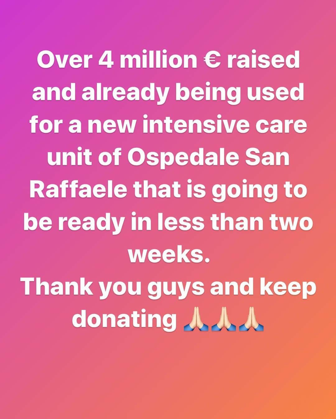 キアラ・フェラーニさんのインスタグラム写真 - (キアラ・フェラーニInstagram)「Thank you guys and keep donating, link in bio 🙏🏻 Let’s fight this situation with love ❤️」3月16日 22時00分 - chiaraferragni