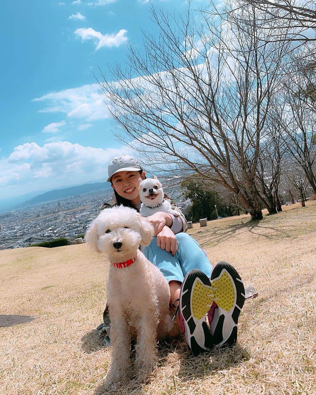 常盤よしこのインスタグラム：「どっこさん。 良い天気。 有馬さんビビちゃんと、 しほちゃんのロン♫ ナイスショット♫笑 有馬さんありがとう。」