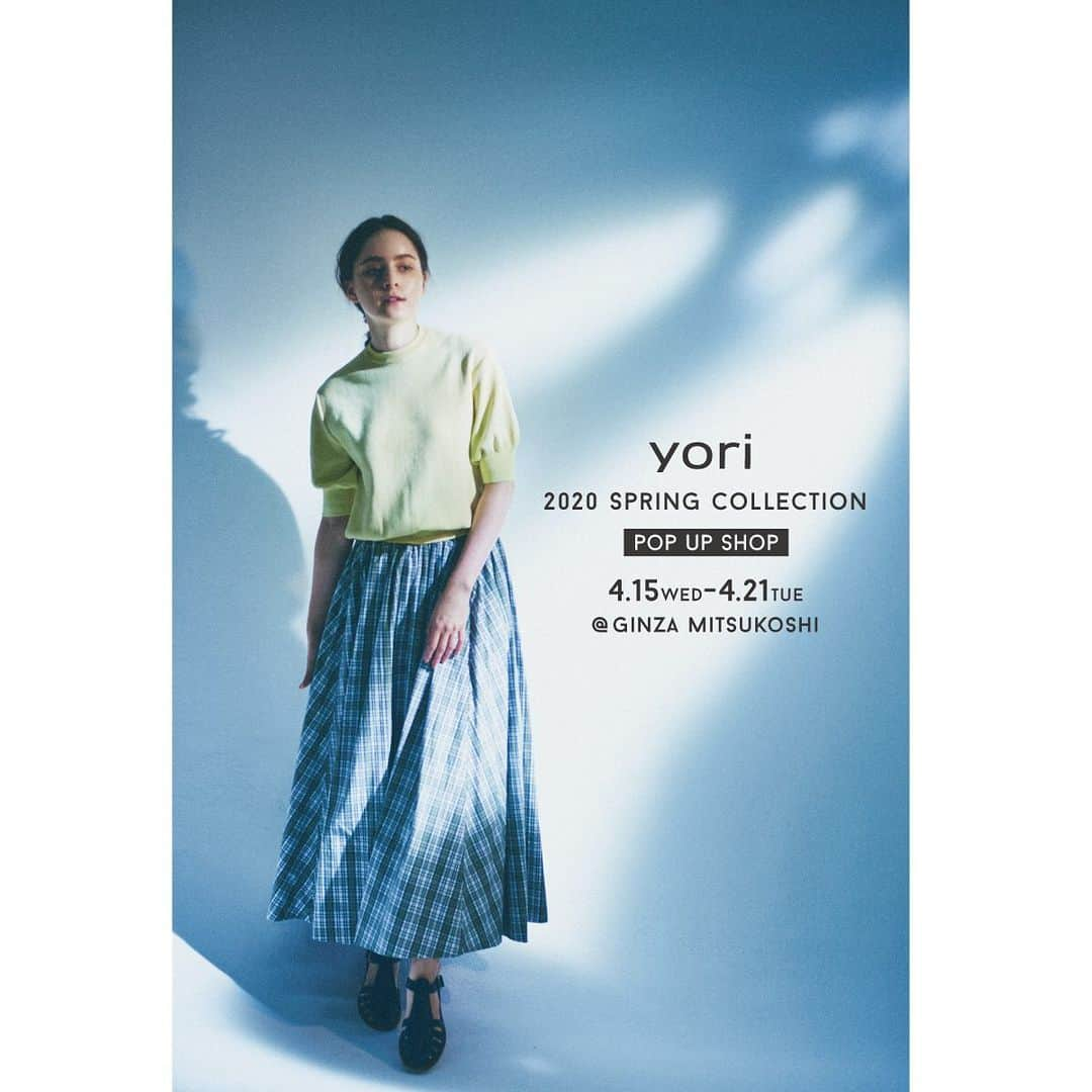 yoriさんのインスタグラム写真 - (yoriInstagram)「*news*﻿ ・﻿ ・﻿ 銀座三越３F　ルプレイスにて﻿ <yori>東京POP UP SHOPの開催が決定いたしました！﻿ ﻿ yori 2020 spring collectionの商品が入荷いたします。﻿ お近くにお越しの際は是非お立ち寄りくださいませ。﻿ ・﻿ ・﻿ yori popup shop ﻿ at GINZA MITSUKOSHI﻿ ﻿ 4/15wed～5/21tue﻿ ﻿ 東京都中央区銀座４－６－１６ 銀座三越３階　ルプレイス﻿ 営業時間：10:00~20:00(日曜日10:00~19:30) ﻿ ※営業時間につきまして場合により変更がございます。﻿ ﻿ ・﻿ *当日のご入場などにつきましての詳細は後日お知らせいたします。﻿ *お電話でのご注文・お取り置きは承ることができません。ご了承くださいませ。﻿ *入荷商品につきましては後日お知らせさせていただきます。﻿ ・﻿ ・﻿ #yori_japan﻿」3月16日 18時30分 - _y_o_r_i_