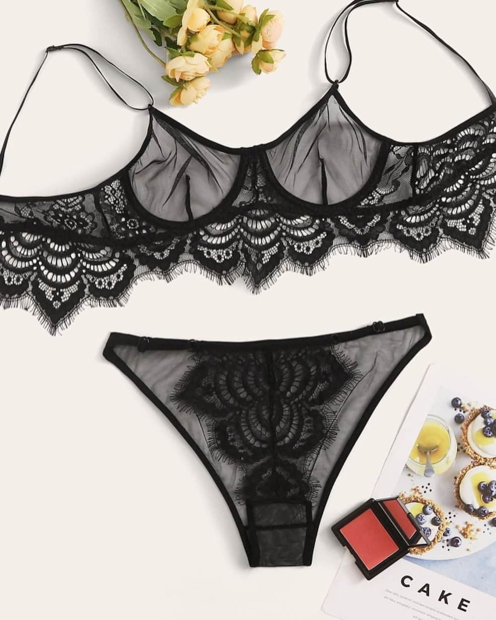 COORDINATESHOP Lingerieさんのインスタグラム写真 - (COORDINATESHOP LingerieInstagram)「コントラストレースシアーメッシュアンダーワイヤーランジェリーセット」3月16日 20時10分 - coordinate_lingerie