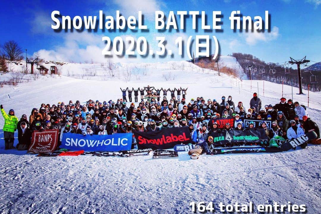 MOTOMIのインスタグラム：「@大会後記その1 . #snowlabelbattle 2020 3.1(日) in猫魔スキー場 @nekomaski . 大変遅くなりましたが 参加者の皆さん本当に ありがとうございました🙇‍♀️ . 今回、過去最高記録となる 164名のエントリーでした✨ . コロナ問題で一時は 開催が危ぶまれましたが こうして無事に大会を終えることが 出来たことを心から感謝します🥺 大会から15日経過した現在も 体調不良の報告は一件もありません🍀 . みんなの事を想って風邪が治りかけでも 行きたい気持ちを押し殺して 参加を自粛してくれた選手。 マスクを買えなかった選手も 居るかもしれないからと あちこち見て回ってくれた人達。 . みんなの協力があったから開催できました。 本当に感謝の気持ちでいっぱいです🥺 . SnowlabeL BATTLEは 参加人数だけでなく、思いやりや 温かさも日本一の大会だと思います🥺 . この大会は選手の皆とスタッフ達が 作り上げてくれた最高の宝物です💎✨ . また来年もこの場所で みんなと再会出来るのを 楽しみにしています♡ . #14日間を過ぎるまでは #心配で心配で投稿できず #やっと書けた🥺 #規模も温かさも日本一 #楽しさも日本一🏅  #みんなで作った大会 #国内最大級 #グラトリ大会 #東北を盛り上げたい #groundtrickbattle #snowboarding #星野リゾート #猫魔スキー場 #アルツ磐梯」