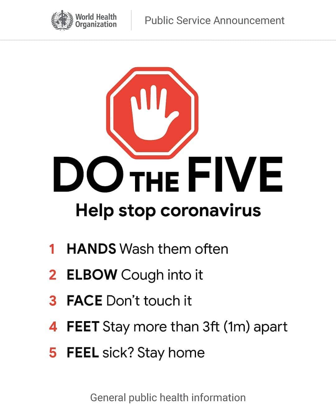 Androidさんのインスタグラム写真 - (AndroidInstagram)「Do these five simple things to help stop coronavirus (COVID-19). DO THE FIVE and share this to get the word out.」3月17日 1時40分 - android