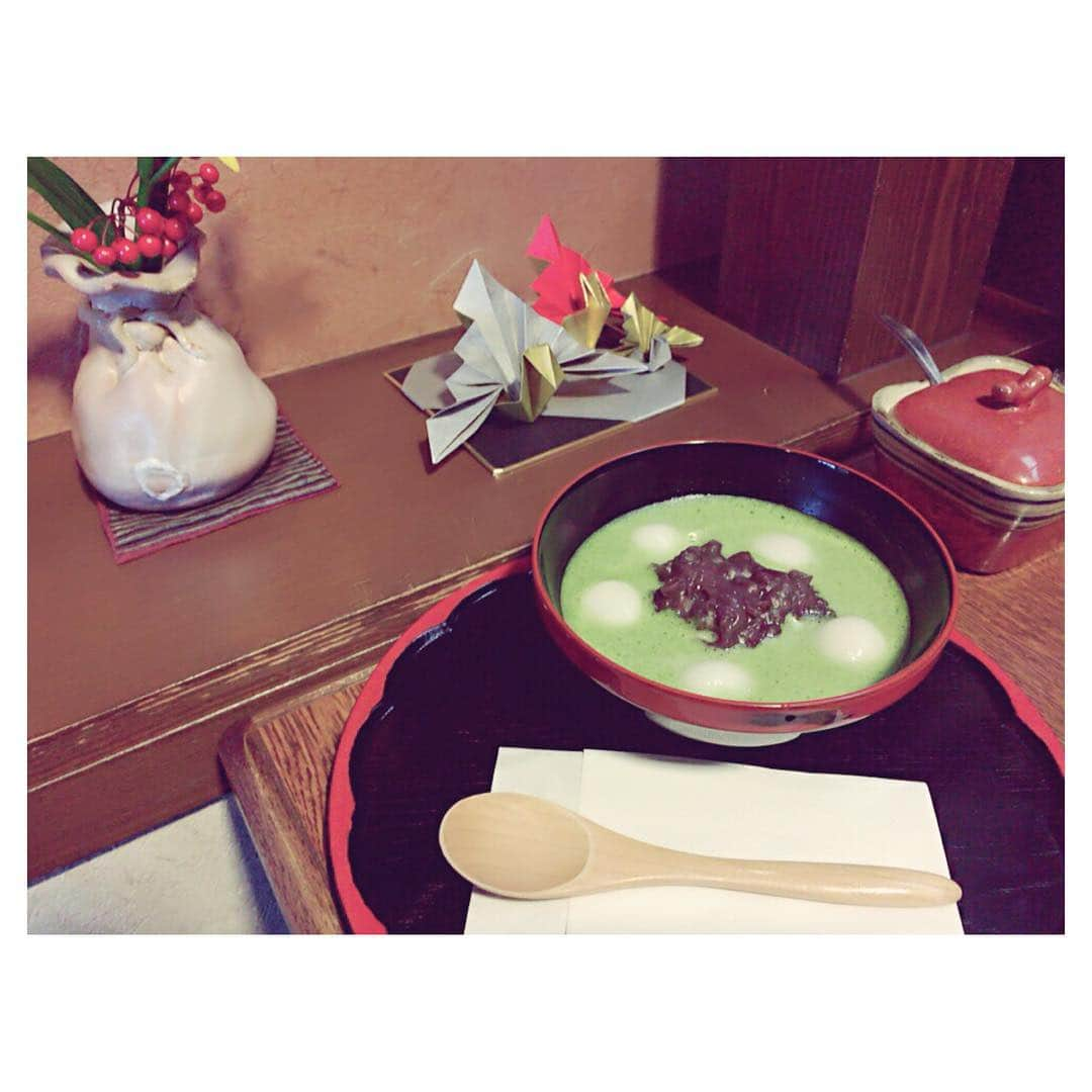 村瀬紗英さんのインスタグラム写真 - (村瀬紗英Instagram)「うす茶ぜんざい😋💚 #kyoto #sweet」1月3日 16時25分 - saepiiii.m