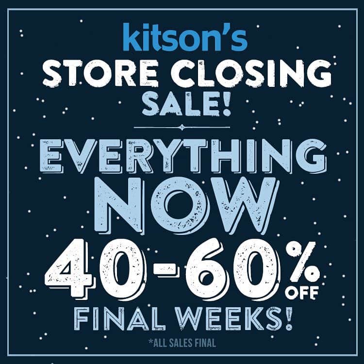 キットソンのインスタグラム：「It's never too cold for a great deal! Visit the final weeks of Kitson's Store Closing Sale to get 40% to 60% off the entire store! #kitsonla」