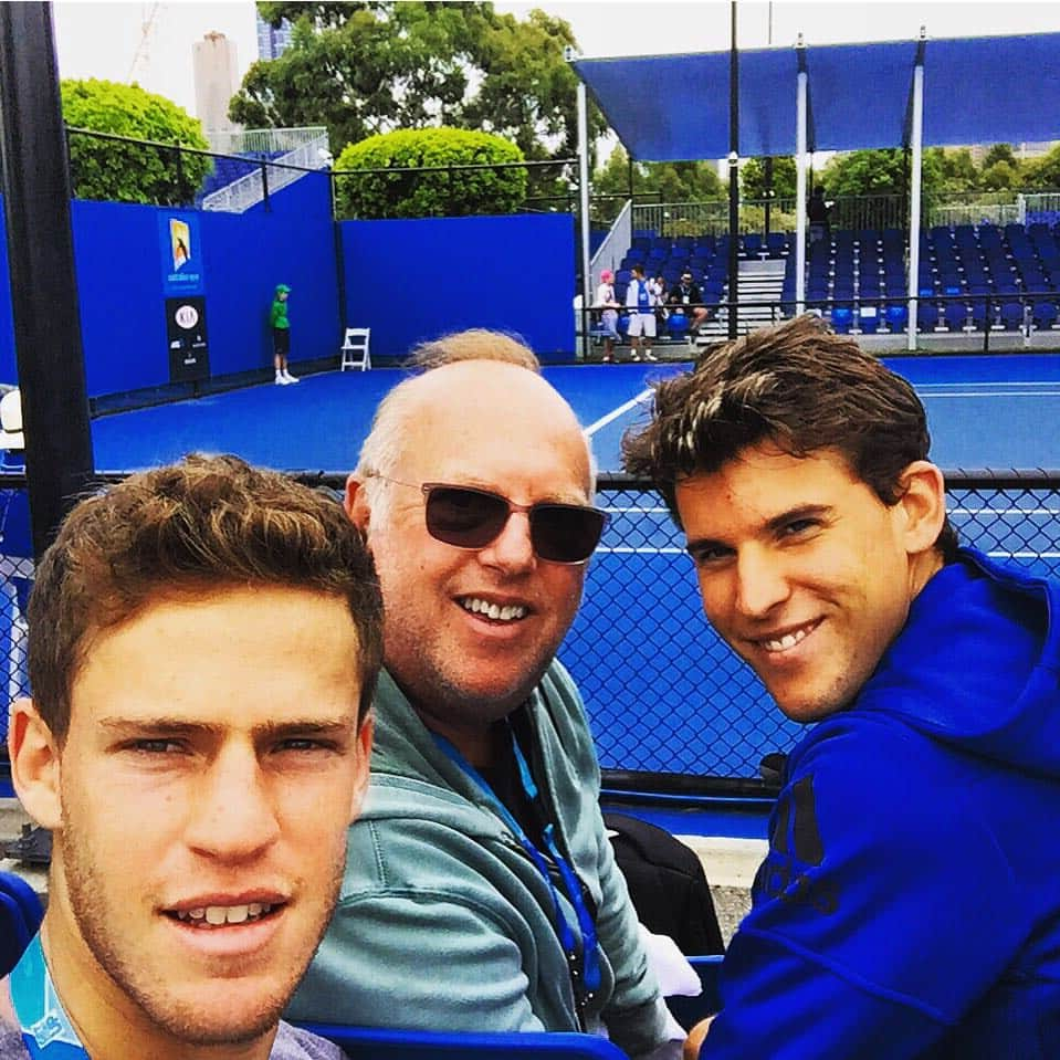 ドミニク・ティエムさんのインスタグラム写真 - (ドミニク・ティエムInstagram)「#australianopen #2016 #melbourne #howie #diego #cold #weather #calmbeforethestorm @dieschwartzman @htalmud 」1月15日 12時12分 - domithiem