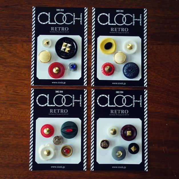 Myeのインスタグラム：「Vintage button magnets. ビンテージボタンで作ったマグネット  #button #magnet #DIY #CLOCH #maketheholidaysfun 」