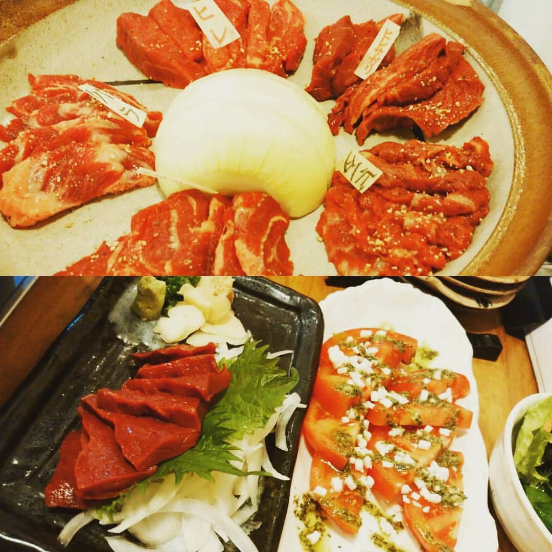星野ナミのインスタグラム：「馬肉尽くし♥ヘルシーで有難い🙏今日はとある方のお誕生日でしたが私にとって色々と勉強になった一日でした✨  #馬  #ハッピーバースデー  #🎉  #🎂 #オメデトウ 」