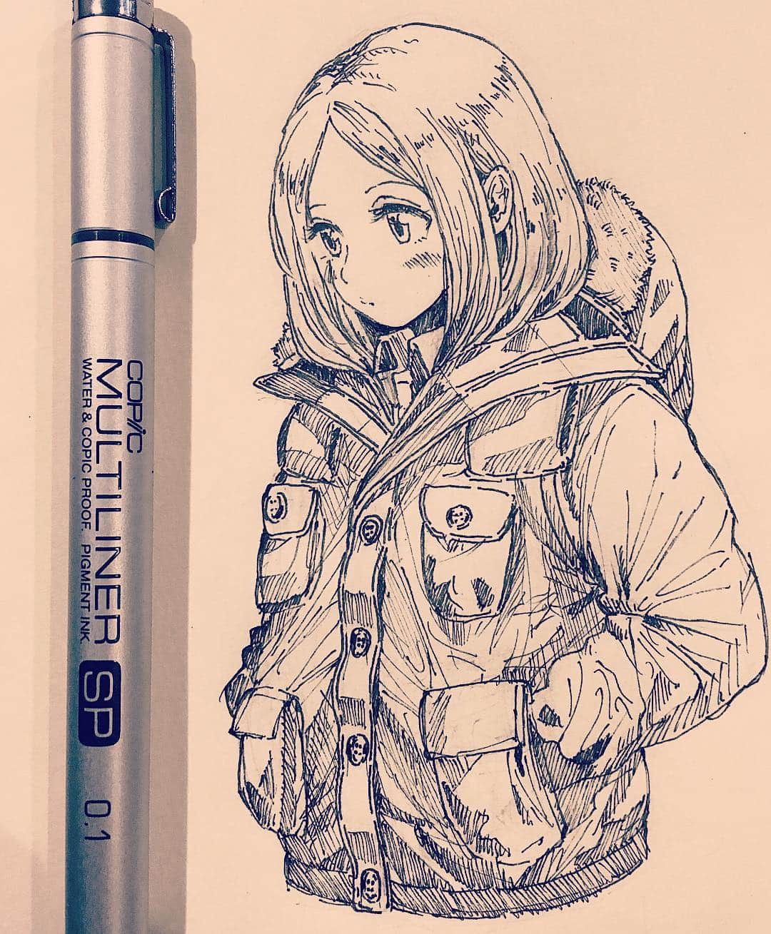 みつまよのインスタグラム：「休憩〜特に意味はありません #illustration #doodle #drawing #otaku #manga #IGersJP #イラスト #絵 #落書き #アナログ」