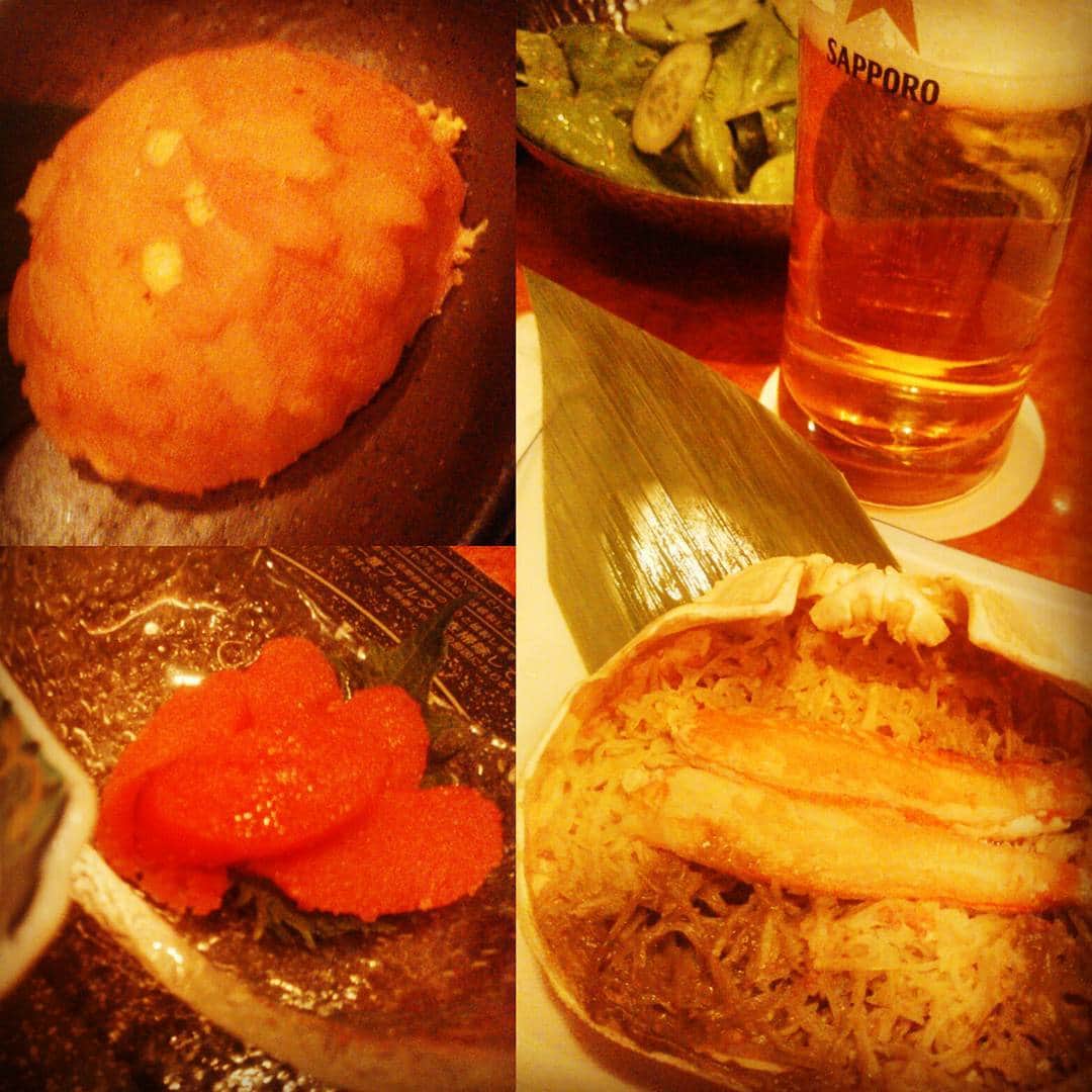 星野ナミのインスタグラム：「美味しかった😋💕 #uni  #kani  #mentaiko」