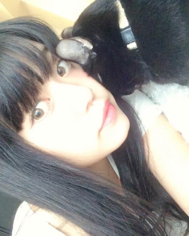 長嶋りあんのインスタグラム：「癒し♣️⌚️🎮🎱🌚 #黒猫  #チェルシ  #いい匂い #本当肉球の匂い嗅ぎたい #嫌がるけどね #すりすり #このあとやっぱり嫌がられたよ #母悲し #光飛びすぎ」