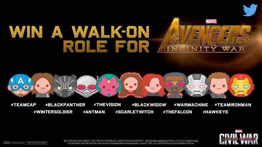 アベンジャーズのインスタグラム：「Tweet w/ Cap emojis & use #TeamCapSweepstakes or #TeamIronManSweepstakes for chance to win! bit.ly/1QaiUuE」