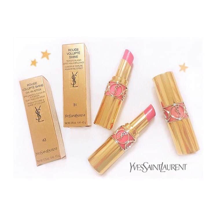 Candypot のインスタグラム：「* regram▷（（ @sakuuugram ） * 大人気のYSLのルージュヴォリュプテシャイン💄 お持ちの方も多いのでは？✨ * 可愛いカラーネーミングで大注目なだけではなく webでは名前入れサービスもあるんです✏️ * また今現在、伊勢丹新宿と表参道東急プラザにて 期間限定名前入れサービスも行っているので ぜひこの機会にチェックしてみては？🎀 * #regram #repost #CandyPot #キャンディポット #イヴサンローラン #サンローラン #口紅 #ルージュ #ヴォリュプテシャイン #ピンク #レッド #オレンジ #リップ #可愛い #YSL #YvesSaintLaurent  #rouge #lip #lipstick #pink #red #orange #cute」