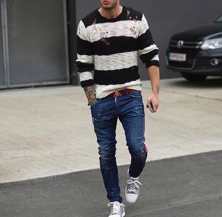 エナジーのインスタグラム：「Guess who's wearing this Energie striped sweater: Mr. @philippegazarstyle!」