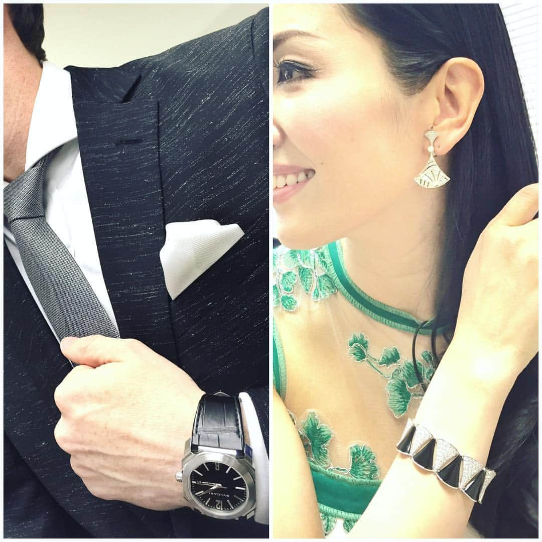 アンミカさんのインスタグラム写真 - (アンミカInstagram)「夫婦でBVLGARIを身につけて❤️ #bvlgari  ホワイトゴールドとダイヤのイヤリングとブレス#ディーヴァドリーム  時計#オクトソロテンポ@theodore21118miller @bulgariofficial」3月11日 9時40分 - ahnmikaofficial