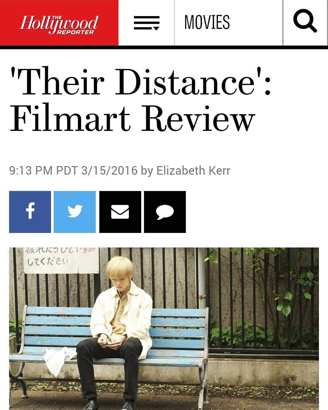 知らない、ふたりさんのインスタグラム写真 - (知らない、ふたりInstagram)「"Their Distance" got reviewed by The Hollywood Reporter, one of  the biggest film magazine in the world!! "...As the contrivances and coincidences pile up, the characters as people lose their momentum and begin to feel more like chess pieces to be manipulated by a clever filmmaker..." by Elizabeth Kerr from The Hollywood Reporter  http://www.hollywoodreporter.com/review/distance-filmart-review-876050  Please see more detail at Their Distance official Facebook. https://m.facebook.com/shiranai.jp/  #nuest #뉴이스트 #4yearwithnuest #Ren #Minhyun #jr #aron #baekho #TheirDistance #Leurdistance #Sudistancia #ADistânciaentreEles #ShiranaiFutari #FumikoAoyagi」3月17日 0時38分 - their_distance_nuest