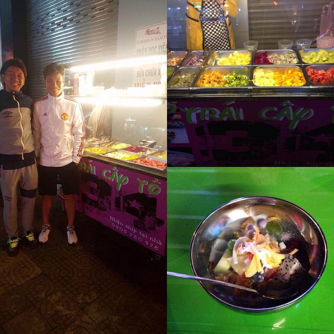 のインスタグラム：「優しいチームメイト。 連れてきてくれた。 #このフルーツ盛り #オイシイヨ#vetinam#pleiku」