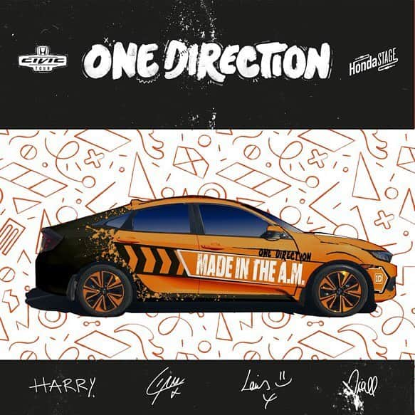 ワン・ダイレクションさんのインスタグラム写真 - (ワン・ダイレクションInstagram)「US fans! Drumroll please... we have picked the winner of the #1DCivicDesignContest! Thanks to everyone for submitting all of your awesome entries! The lucky (and clearly very talented!) winner will receive an all-new 2016 Honda Civic Sedan customized with their Made in the A.M. inspired design. Congrats and enjoy your new ride! #HondaCivicTour @hondastage」3月30日 1時25分 - onedirection