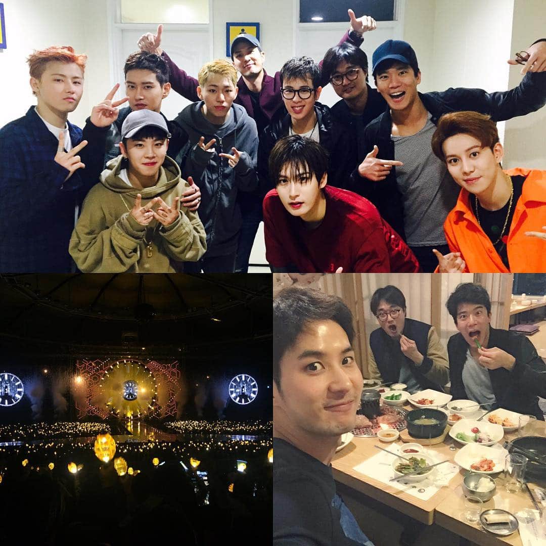 キム・ジソクのインスタグラム：「#블락비콘서트#박경멋졌어#뇌섹콜라보#뒷풀이는우리끼리돼지갈비지뭐」