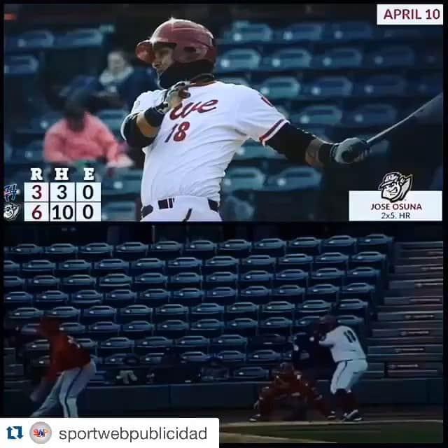 ホセ・オスナのインスタグラム：「#Repost @sportwebpublicidad with @repostapp. ・・・ ... #JoseOsuna (@joseosuna36) poniéndose el traje de héroe y protagonista en la victoria de @altoonacurve sucursal #MiLB #AA @pittsburghpirates ... Oye #ElíasDíaz (@eliasdiaz29) ve consiguiéndole estadía allá en #Indianapolis 😂😂 Amén!! 💪👍😇 #VamosJosé #TeamSWP #Baseball #AltoonaCurve #Pirates #PiratesProspects #Pittsburgh #Venezuela #TalentoLatino #Latinos #TalentoCriollo #RookieOfTheYear #BravosMargarita #LVBP #Beisbol #Sports #SomosSWP @SportWebPublicidad @powernet_baseball [Video cortesía MiLB.com falla de Origen ▪ Edición @sportwebpublicidad」