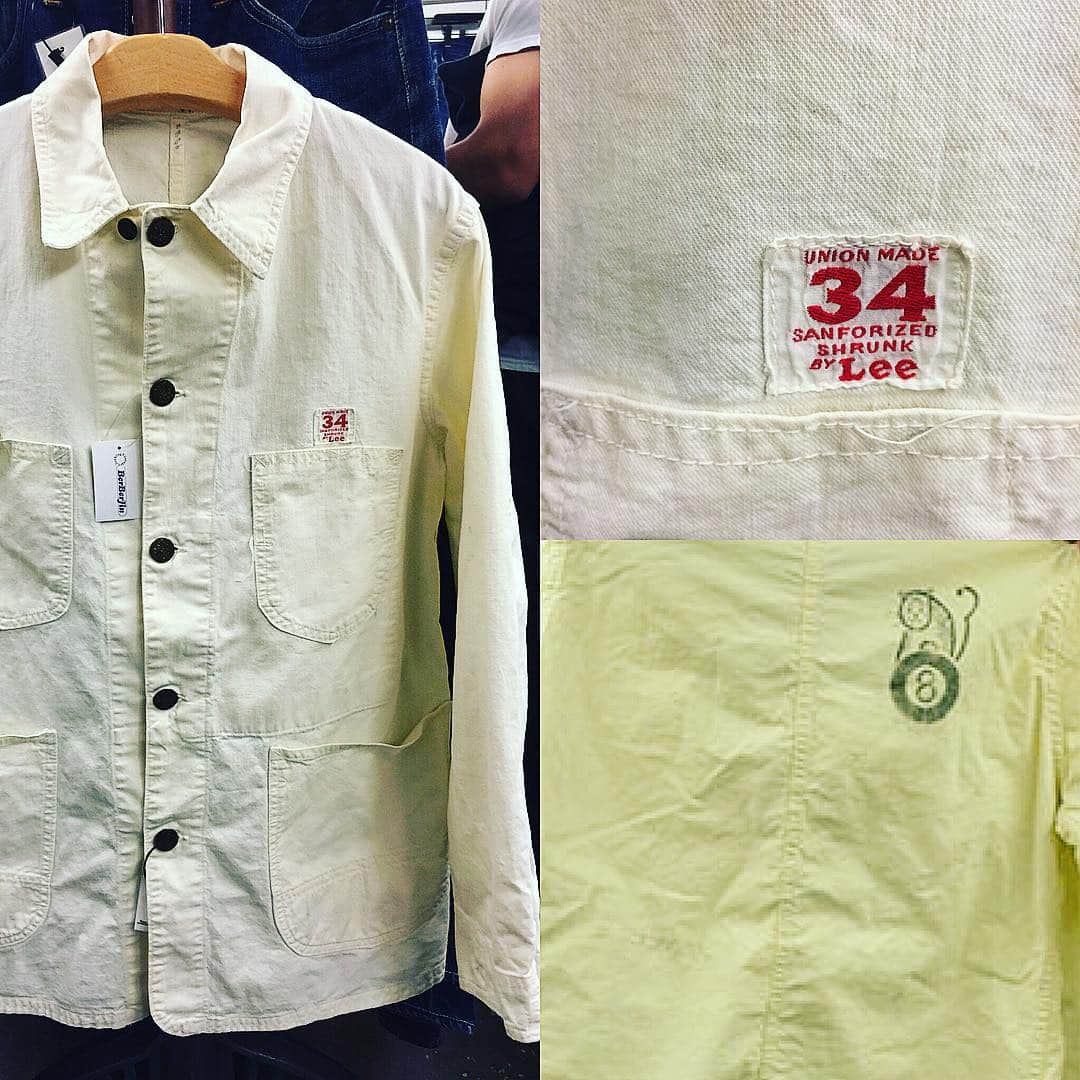 大川知英のインスタグラム：「Lee カバーオール 34 🚬🇺🇸 ベルベルジン入荷日にヤバいやつが 入っていた❗️一目でかっこいいと 思ったらサイズジャストミート😎 後ろの絵がまたかわいいのねー😭 でも、この凄さを知らない僕はまだまだビンテージ小僧です。。 🗿  #ビンテージ #Lee #古着 #ベルベルジン #カバーオール #アメカジ」