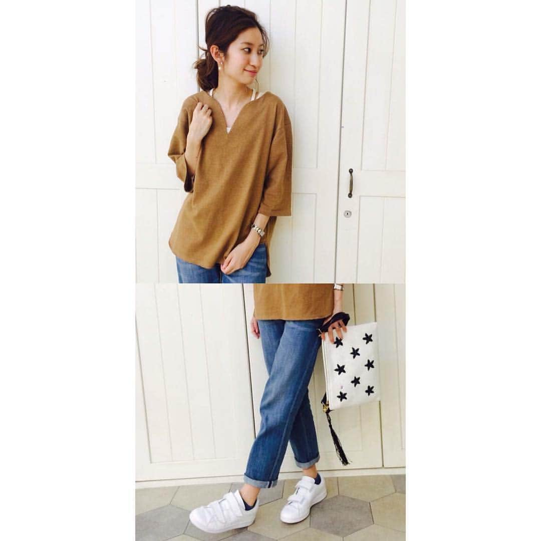 ロシカリエのインスタグラム：「LOSICARIE🌿2016SS ・TOPS ¥6,900+tax ・BAG @LIPSTAR ーーーーーーーーーーーーーーーー #losicarie#ロシカリエ #fashion#style#collection#trend#outfit#ss2016#coordinate#spring#newcollection#LIPSTAR#camel#stare#losicarie_staffsnap」