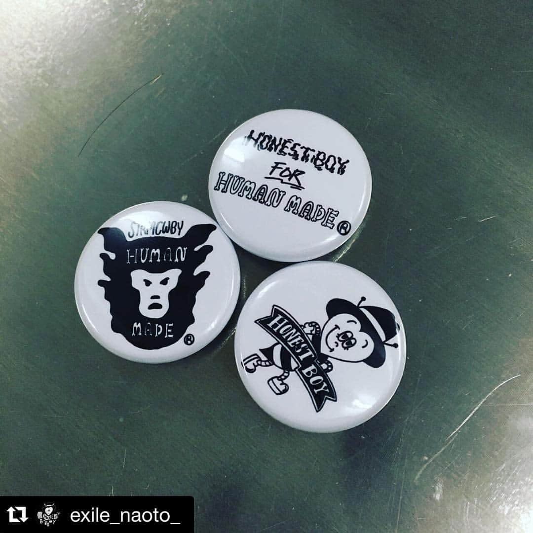 chocomooさんのインスタグラム写真 - (chocomooInstagram)「#Repost @exile_naoto_  HONEST BOY FOR HUMAN MADE can badges⚡️⚡️⚡️ @store_by_nigo @nigoldeneye  #HONESTBOY」4月30日 10時50分 - yukachocomoo