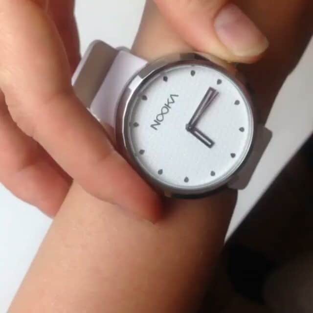 のインスタグラム：「Our friend @lera_moiseeva is ready for summer with the NOOKA 360 WT - only a few remain #nooka #womw #watchonmywrist #360 #white #whiteparty #summerstyle #accessories #revolution #instavid #abtw」