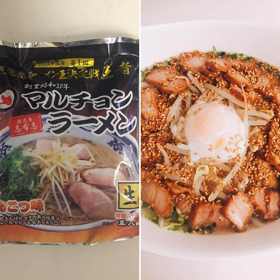 ISSA さんのインスタグラム写真 - (ISSA Instagram)「やっちまうよ！  #マルチョンラーメン #鹿児島 #とんこつ #俺流１人食堂 #issa #dapump」5月13日 1時02分 - issa_hentona