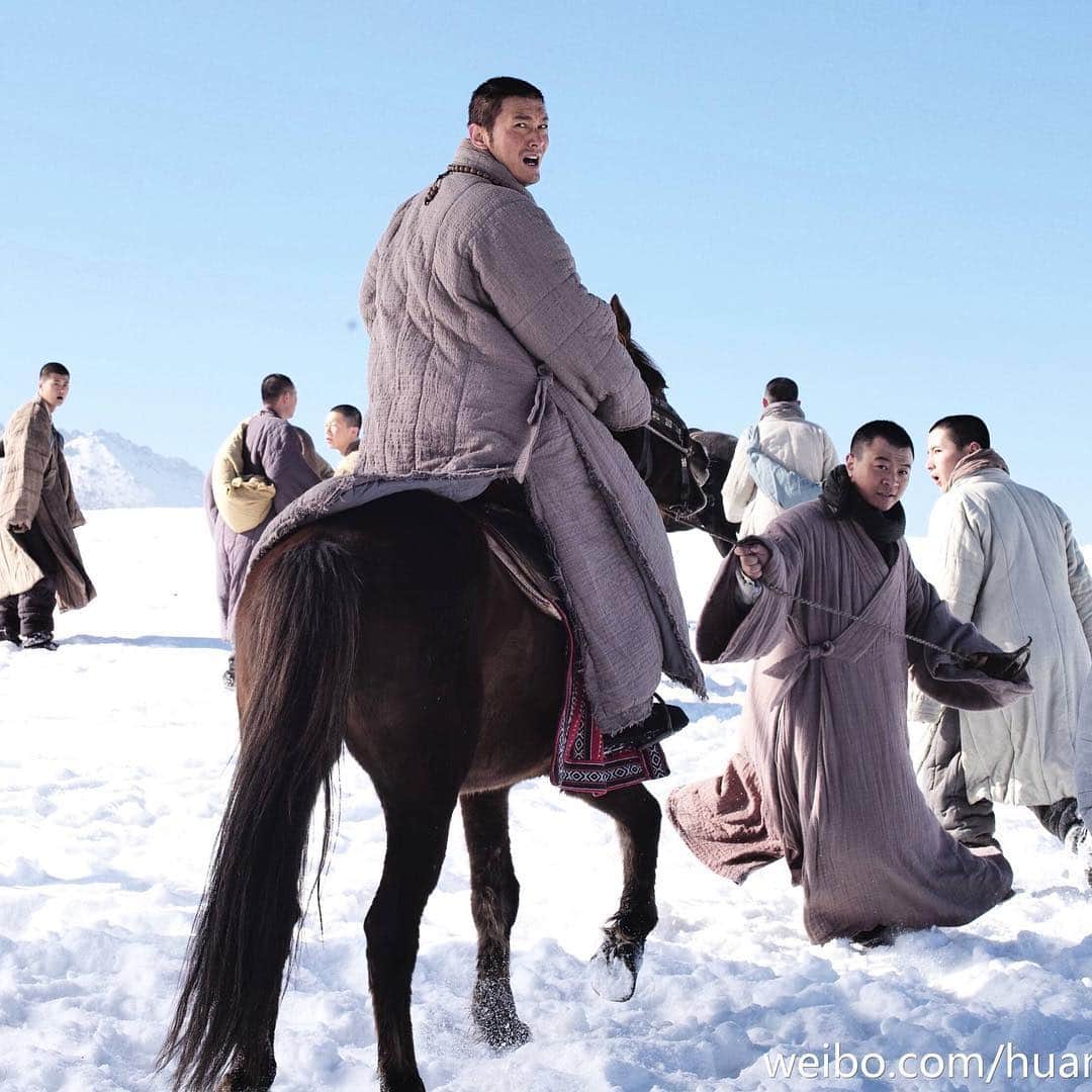 黄暁明のインスタグラム：「Life is like a long pilgrimage to nirvana! All on the road would be gone, be it ghosts or monsters, setbacks or frustrations, all would be gone! Follow your heart, stay happy, stay true to yourself.」