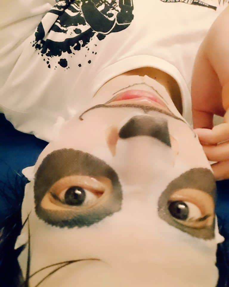 仲田博喜のインスタグラム：「#パンダ #パック #美容」