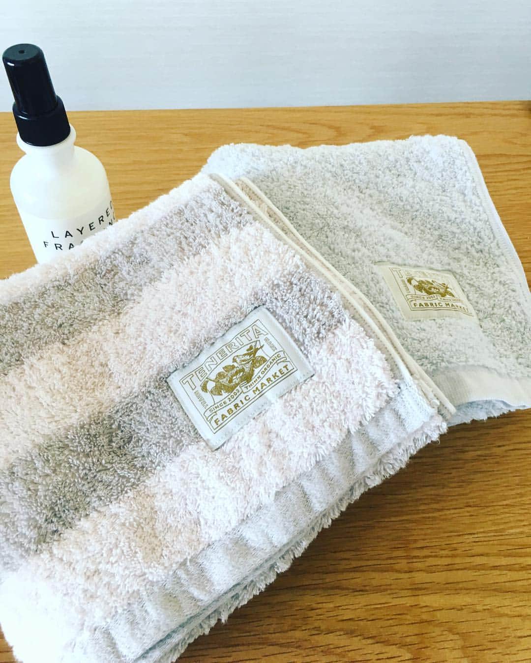 笛木優子のインスタグラム：「心地良いタオルに出会えました！🛁🚿👍🏻 オーガニックコットン💕 #テネリータ#tenerita」