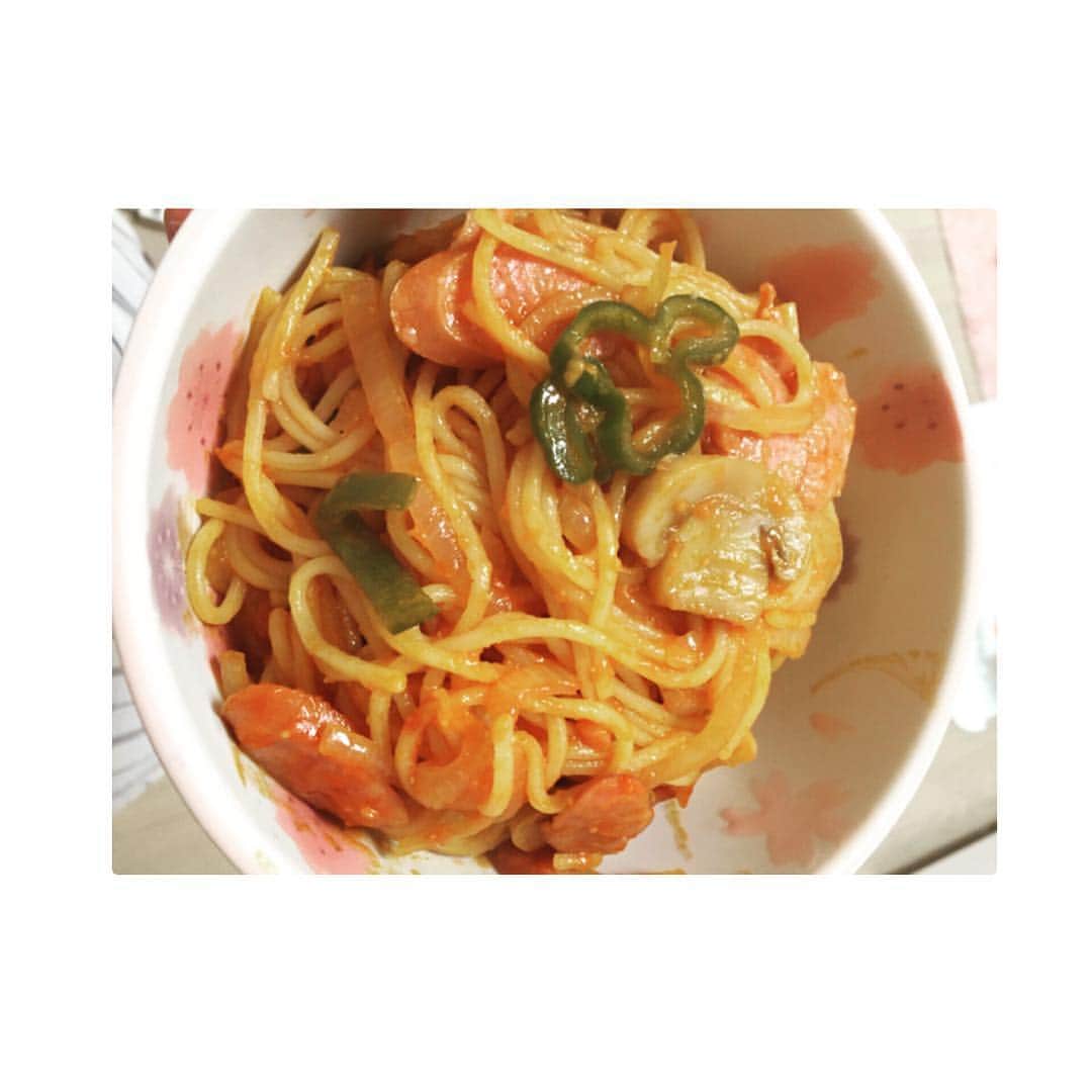 水城りののインスタグラム：「ナポリタン作ってみました😋🍴💞」