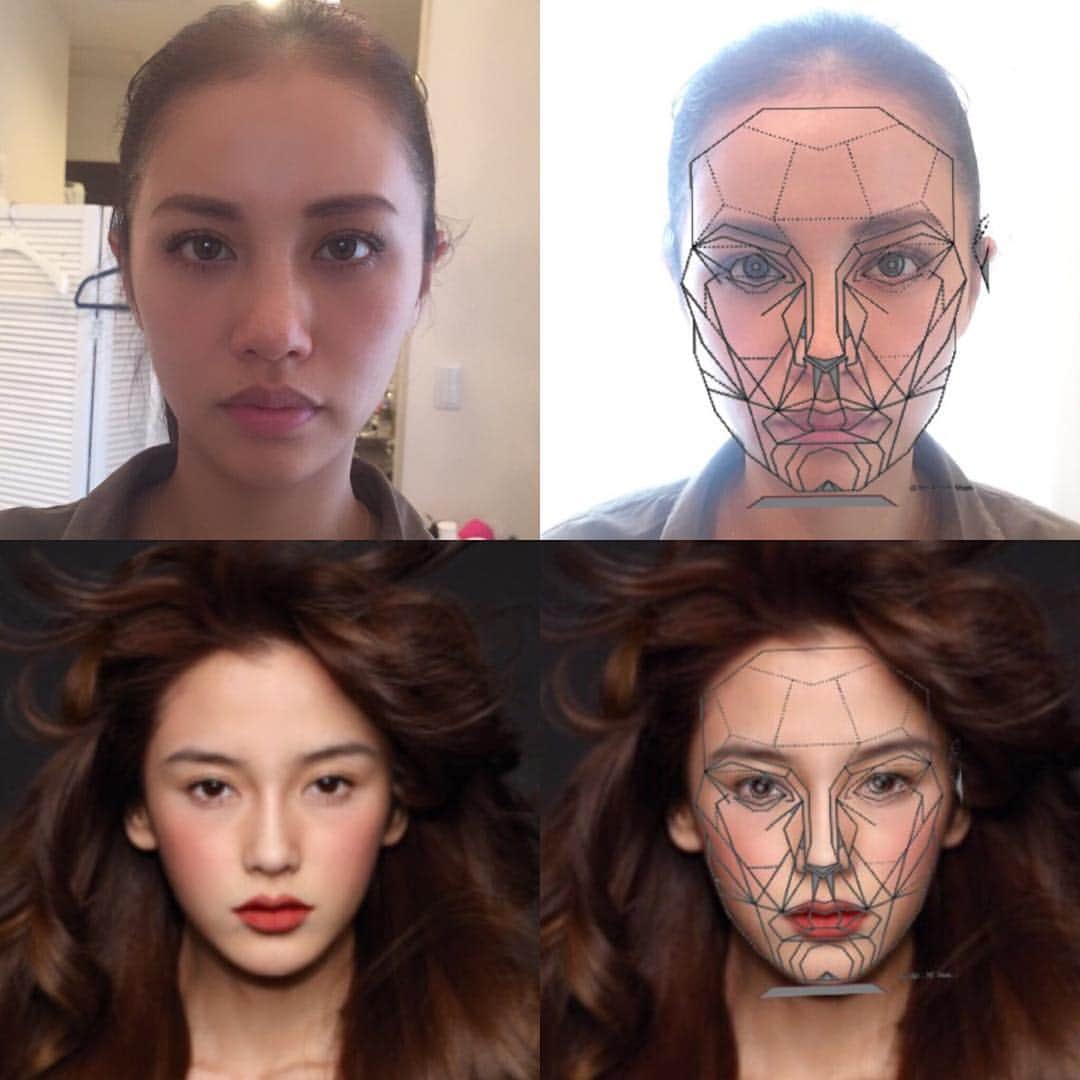 鳳山えりさんのインスタグラム写真 鳳山えりinstagram Ribbyで作ってもらった顔の黄金比 黄金比のカリスマはやっぱりアンジェラベイビー さすがなりたい顔ナンバーワン あたしは鼻の下がちょっと短いみたいや 縦も長い アンジェラベイビー 黄金比